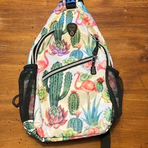 Crossbody cactus/flamingo bag